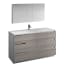 Fresca Lazzaro 60" Free Standing Single Basin Vanity Set with MDF Cabinet, Acrylic Vanity Top, Medicine Cabinet and Single Hole Bathroom Faucet Ash Gray