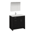 Fresca Imperia 36" Free Standing Single Basin Vanity Set with MDF Cabinet, Acrylic Vanity Top, Medicine Cabinet and Single Hole Bathroom Faucet Dark Gray Oak