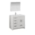 Fresca Imperia 36" Free Standing Single Basin Vanity Set with MDF Cabinet, Acrylic Vanity Top, Medicine Cabinet and Single Hole Bathroom Faucet Glossy White