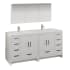 Fresca Imperia 72" Free Standing Double Basin Vanity Set with MDF Cabinet, Acrylic Vanity Top, Medicine Cabinet and Single Hole Bathroom Faucet Glossy White