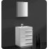 Fresca Livello 23-3/8" MDF Vanity With Mirrored Medicine Cabinet, Sink, Countertop, P-Trap, Pop Up Drain and Installation Hardware White