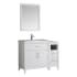 Fresca Cambridge 42" Free Standing Vanity Set with Wood Cabinet, Ceramic Top, Drop-In Sink, Mirror, and Single Hole Faucet Matte White