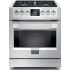 Fulgor Milano 600 Series 30 Inch Wide 4.4 Cu. Ft. Free Standing Dual Fuel Range with Dual Crescendo Burners and Meat Probe Stainless Steel