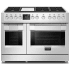 Fulgor Milano 600 Series 48 Inch Wide 7.1 Cu. Ft. Free Standing Dual Fuel Range with Dual Crescendo Burners and Griddle Stainless Steel