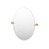 Gatco Latitude II 19-1/2" W x 26-1/2" H Oval Metal Frameless Bathroom Wall Mirror Brushed Brass