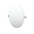 Gatco Waterline 26-1/2" x 23-1/2" Contemporary Oval Frameless Bathroom Wall Mirror Chrome
