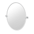 Gatco Waterline 32" x 28" Contemporary Oval Frameless Bathroom Wall Mirror Chrome