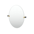 Gatco A-Line 26-1/2" x 22-1/8" Contemporary Oval Frameless Bathroom Wall Mirror Brushed Brass / Matte Black