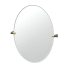 Gatco A-Line 32" x 27-1/8" Contemporary Oval Frameless Bathroom Wall Mirror Brushed Brass / Matte Black