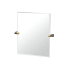 Gatco A-Line 24" x 22-5/8" Contemporary Rectangular Frameless Bathroom Wall Mirror Brushed Brass / Matte Black
