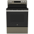 GE 30 Inch Wide 5.3 Cu. Ft. Fingerprint Resistant Free Standing Electric Range with Dual Element and Express Preheat Fingerprint Resistant Slate