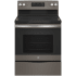 GE 30 Inch Wide 5.3 Cu. Ft. Fingerprint Resistant Free Standing Electric Range with Two Power Boil Elements and Storage Drawer Fingerprint Resistant Slate