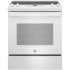 GE 30 Inch Wide 5.3 Cu. Ft. Slide In Electric Range with Dual Element Baking and Two Power Burners White
