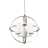 Generation Lighting Alturas 3 Light 19" Wide LED Pillar Candle Globe Chandelier Brushed Nickel