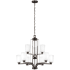Generation Lighting Franport 9 Light 30" Wide LED Chandelier Bronze