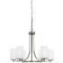 Generation Lighting Hettinger 6 Light 25" Wide LED Pillar Candle Chandelier Brushed Nickel