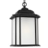 Generation Lighting Kent 8" Wide Outdoor Mini Pendant with Frosted Glass Shade Black