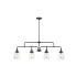 Generation Lighting Belton 4 Light 41" Wide Linear Chandelier Midnight Black