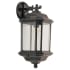 Generation Lighting Kent 19" Tall Outdoor Wall Sconce with Clear Glass and Bottom Finial Black