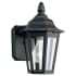 Generation Lighting Brentwood 10" Tall Outdoor Wall Sconce with Clear Glass Black