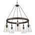 Generation Lighting Loras 5 Light 22" Wide Ring Chandelier Dark Weathered Iron