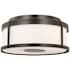 Generation Lighting Luning 13" Wide Flush Mount Drum Outdoor Ceiling Fixture Antique Bronze