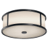 Generation Lighting Dakota 3 Light 14" Wide Flush Mount Drum Outdoor Ceiling Fixture Espresso