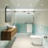 Glass Warehouse Polaris 78" High x 60" Wide Bypass Frameless Shower Door with Clear Glass Brushed Bronze