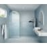 Glass Warehouse Maven 86-3/4" High x 32" Wide Shower Screen Frameless Shower Door with Ribbed Glass Brushed Nickel