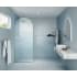 Glass Warehouse Maven 86-3/4" High x 34" Wide Shower Screen Frameless Shower Door with Ribbed Glass Brushed Nickel