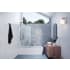 Glass Warehouse Solaris 58-1/4" High x 34" Wide Fixed Frameless Shower/Tub Screen with Clear Glass Matte Black