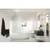 Glass Warehouse Gaia 58-1/4" High x 34" Wide Shower Screen Frameless Tub Door with Ribbed Glass Brushed Nickel