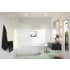 Glass Warehouse Aurora 58-1/4" High x 34" Wide Shower Screen Frameless Tub Door with Ribbed Glass - Left Handed Brushed Nickel