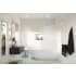Glass Warehouse Aurora 58-1/4" High x 34" Wide Shower Screen Frameless Tub Door with Ribbed Glass - Right Handed Brushed Nickel