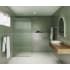 Glass Warehouse Aurora 78" High x 34" Wide Shower Screen Frameless Shower Door with Ribbed Glass - Left Handed Brushed Nickel