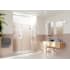 Glass Warehouse Stellar 78" High x 67-1/2" Wide Hinged Frameless Shower Door with Clear Glass Brushed Nickel