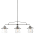 Globe Electric Nate 3 Light 36" Wide Linear Chandelier Brushed Steel