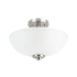 Globe Electric Hudson 2 Light 13" Wide Semi-Flush Bowl Ceiling Fixture Brushed Nickel / Chrome