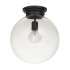Globe Electric Portland Single Light 12" Wide Semi-Flush Globe Ceiling Fixture Black