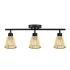 Globe Electric Sophia 3 Light 22" Wide Fixed Rail Linear Ceiling Fixture with Bamboo Shades Matte Black