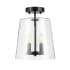 Globe Electric Dorothy 2 Light 10" Wide Semi-Flush Ceiling Fixture with Glass Shade Matte Black