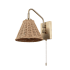 Globe Electric Etienne 11" Tall Wall Sconce with Rattan Shade Matte Brass