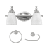 Globe Electric Diana 2 Light 16" Wide Vanity Light with Towel Ring and Toilet Paper Holder Nickel