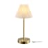 Globe Electric 14" Tall LED Buffet Table Lamp with Pleated Linen Shade Matte Brass