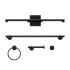 Globe Electric Morley Bathroom Vanity Set - 2 Light 24" Wide Vanity Light, Towel Bar, Robe Hook, Toilet Paper Holder, and Towel Ring Included Matte