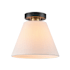 Globe Electric 10" Wide Semi-Flush Ceiling Fixture with Linen Shade Matte Black