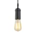 Globe Electric Vintage 1 Light Hanging Pendant with Black Woven Fabric Wrapped Cord Black with Black Rope