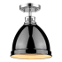 Golden Lighting Duncan Single Light 9" Wide Semi-Flush Ceiling Fixture Black