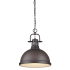 Golden Lighting Duncan 1 Light 14" Wide Indoor Pendant in Rubbed Bronze Rubbed Bronze