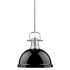Golden Lighting Duncan Single Light 14" Wide Pendant Black